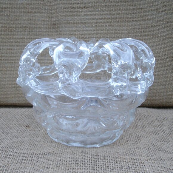 Vintage Art Glass Rose Bowl with Flower Frog - Picture 5 of 16